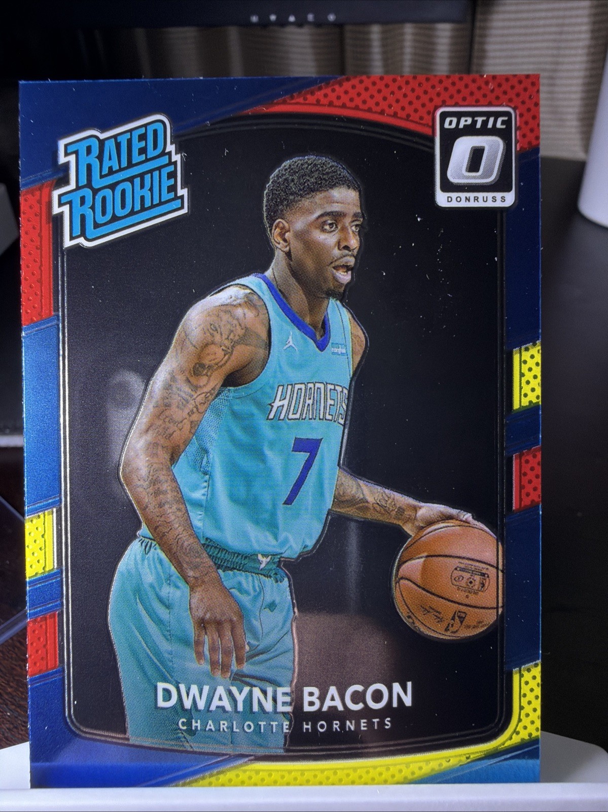 2017-18 Donruss Optic Dwayne Bacon #161 Rated Rookie Red & Yellow Prizm