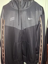 Nike VTG Y2K Black Grey Swoosh Track Jacket Hoodie Size Xxl