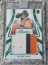 2024 Flawless Bo Nix True Rookie Patch EMERALD 3/5 GAME USED Sealed