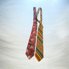 Vintage Kente Cloth Pattern Men's Tie African Print Silk Blend Geometric Tribal