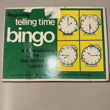 Telling Time Bingo Game The playful way to learn to tell time Complete