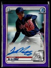 2020 Bowman Chrome Prospect Autographs Purple Refractor Jasseel De La Cruz Auto