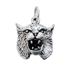 Bobcat Wildcat Lynx Wild Big Cat 925 Sterling Silver Charm Pendant MADE IN USA