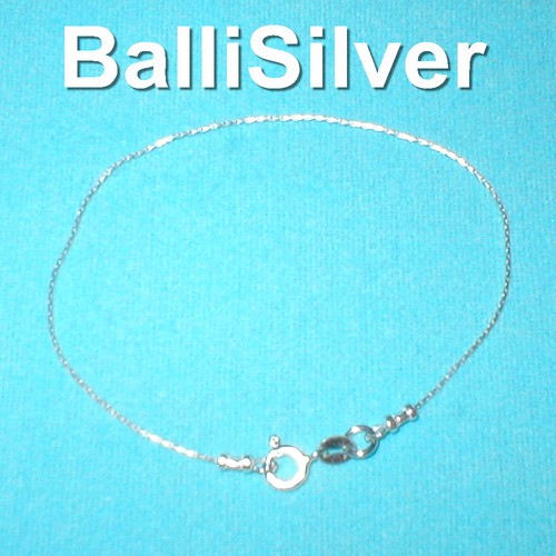 Real Sterling Silver 925 0.6mm Fine Chain BRACELET Handmade Genuine