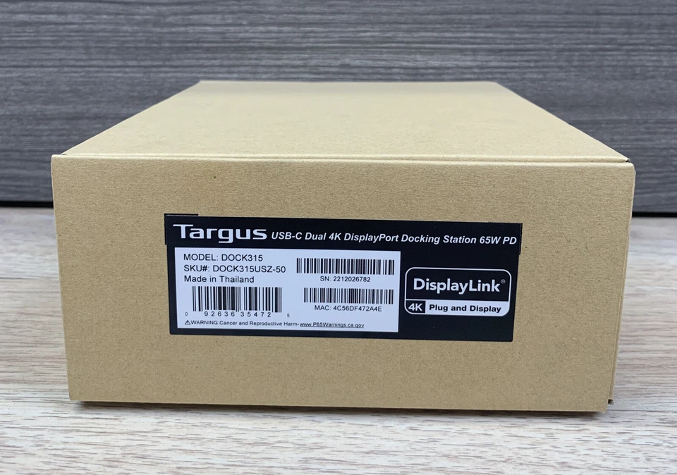 ✅Estación de Acoplamiento Universal USB-C DV4K Targus con Entrega de Alimentación 65W DOCK315USZ Foto 2 de 4