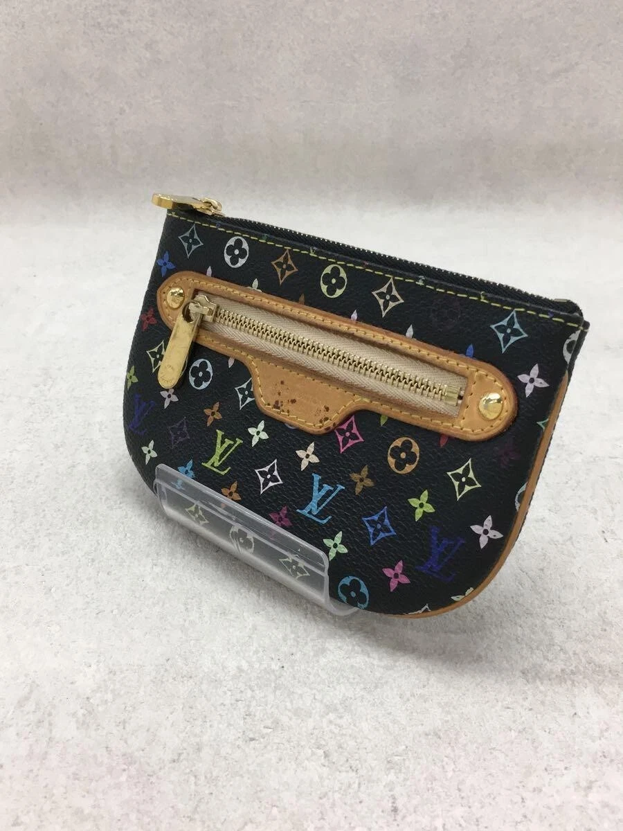 LOUIS VUITTON Monogram Multi Color Pochette MM M60031 Black Key Case Coin Purse