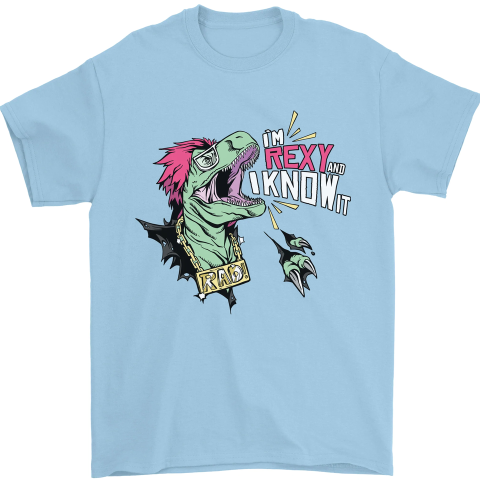 Dinosaurs T-Rex Im Rexy and I Know It Sexy Mens T-Shirt 100% Cotton | eBay