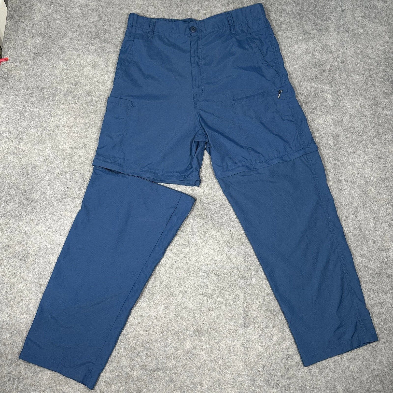 Stillwater Supply Co Mens 32x30 Nylon Ripstop Convertible Pants Hike Cargo Navy