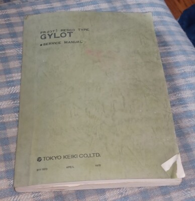 GYLOT SERVICE MANUAL BOOK PR-237 L H P RESCO TYPE TOKYO KEIKI COMPANY Ship Boat