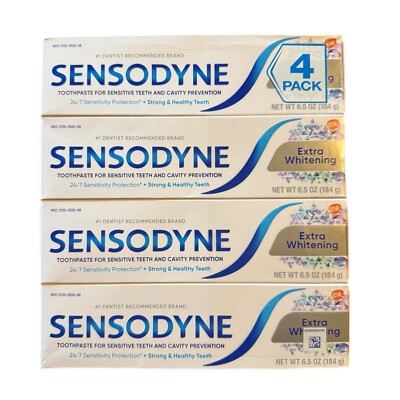 Sensodyne Extra Whitening Toothpaste, 6.5 oz (Pack of 4)