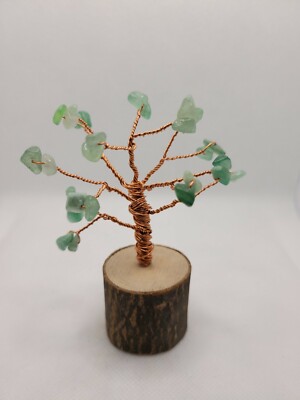 Green Jade Chakra Crystal Bonsai Golden Tree~Spiritual~Fengshui~TreeofLife