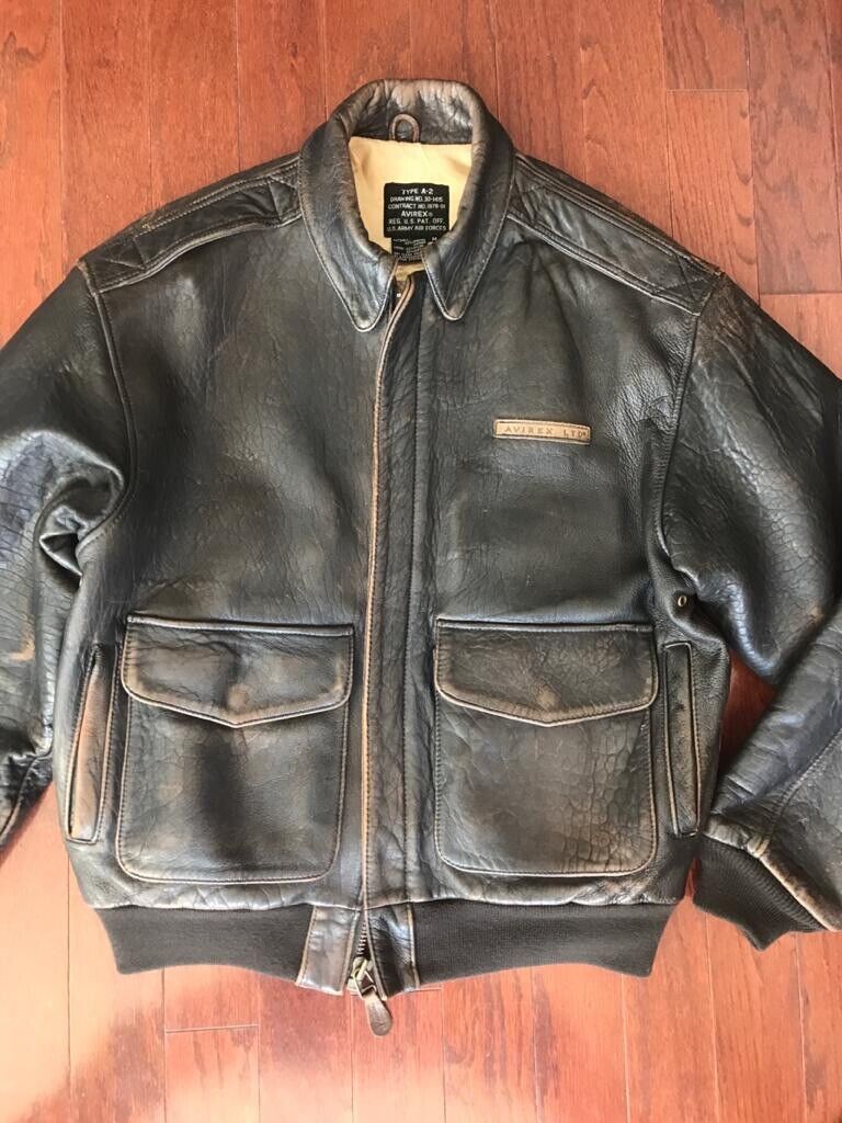 VINTAGE Men's Medium M AVIREX LTD edition TYPE A-2 LEATHER VINTAGE Men's Medium M AVIREX LTD edition TYPE A-2 LEATHER