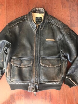 VINTAGE Men's Medium M AVIREX LTD edition TYPE A-2 LEATHER FLIGHT