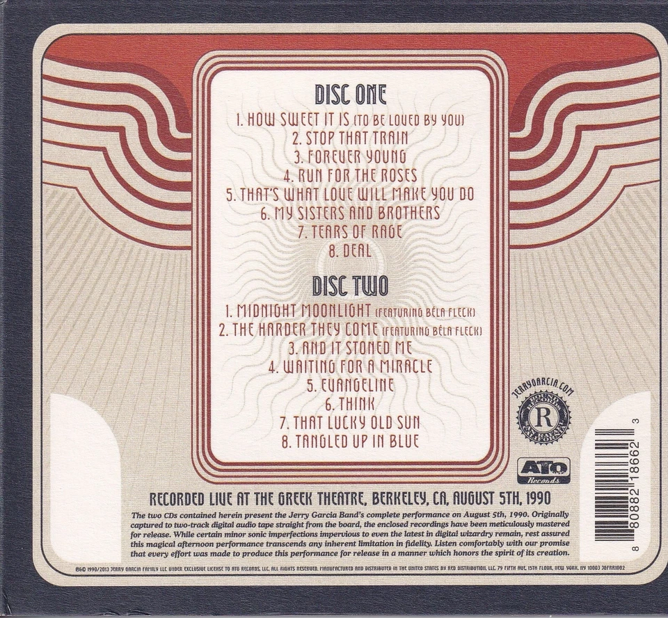 Jerry Garcia / Garcia Live Vol 2: August 5th 1990, Greek Theatre , 2 CDs (NEU) - Bild 2 von 2