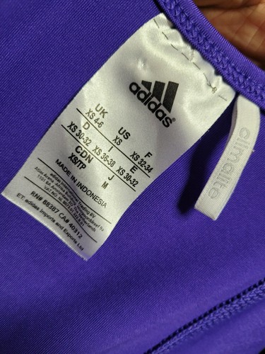 Adidas Purple Short Sleeve Fitness Active Wear Exercise Top Size US XS / UK XS - Picture 5 of 7