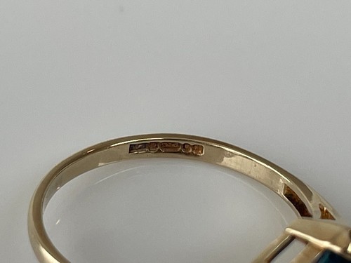 Anillo de topacio y diamantes 1991 oro de 9 quilates 1 quilate corte corazón topacio anillo vintage - talla M - Imagen 14 de 16