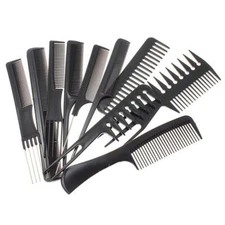 10Pcs Pro Hair Styling Hairdre Brush Combs Plastic Barbers Brush Combs Set