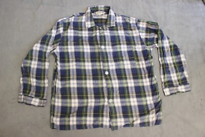 LL Bean men sz XL Green plaid button down long sleeve casual collared shirt