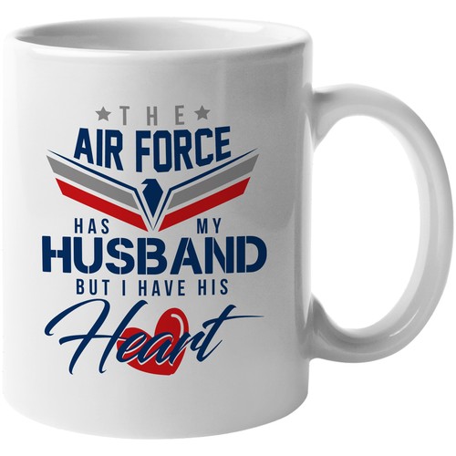 Luftwaffe hat meinen Mann, aber ich habe sein Herz. Stolze Kaffee & Tee Geschenk Tasse - Bild 1 von 9