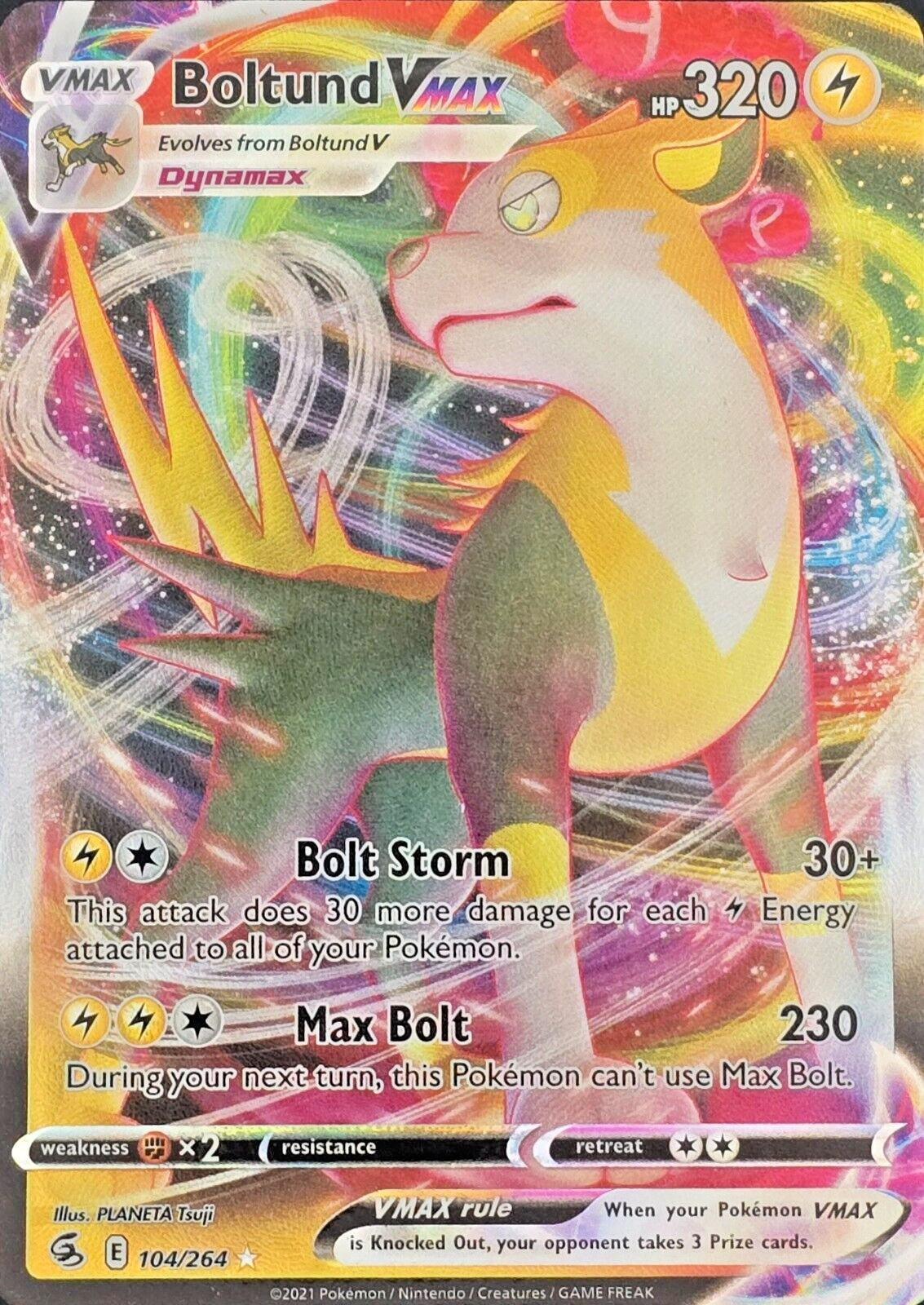 Pokemon TCG - Boltund VMAX Ultra Rare Holo - 104/264 - Fusion Strike