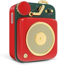 Muzen Mini Bluetooth Speaker Button Portable Metal Sm. Cute Wireless RED Speaker