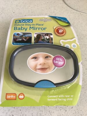 NEW Brica Stay In Place Baby Rear Forward Facing Car Seat Mirror