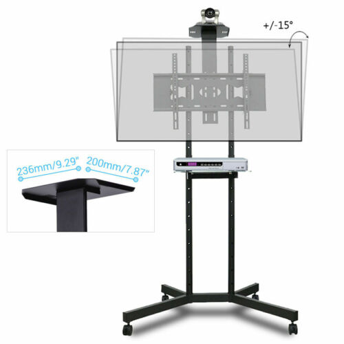 Mobile LED LCD Floor TV Cart Stand Mount 32 42 47 55 65 70" for Samsung LG Vizio - Afbeelding 1 van 12