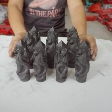 10Pcs Natural Shungite Protect Radiation Crystal Flying Dragon Point Healing