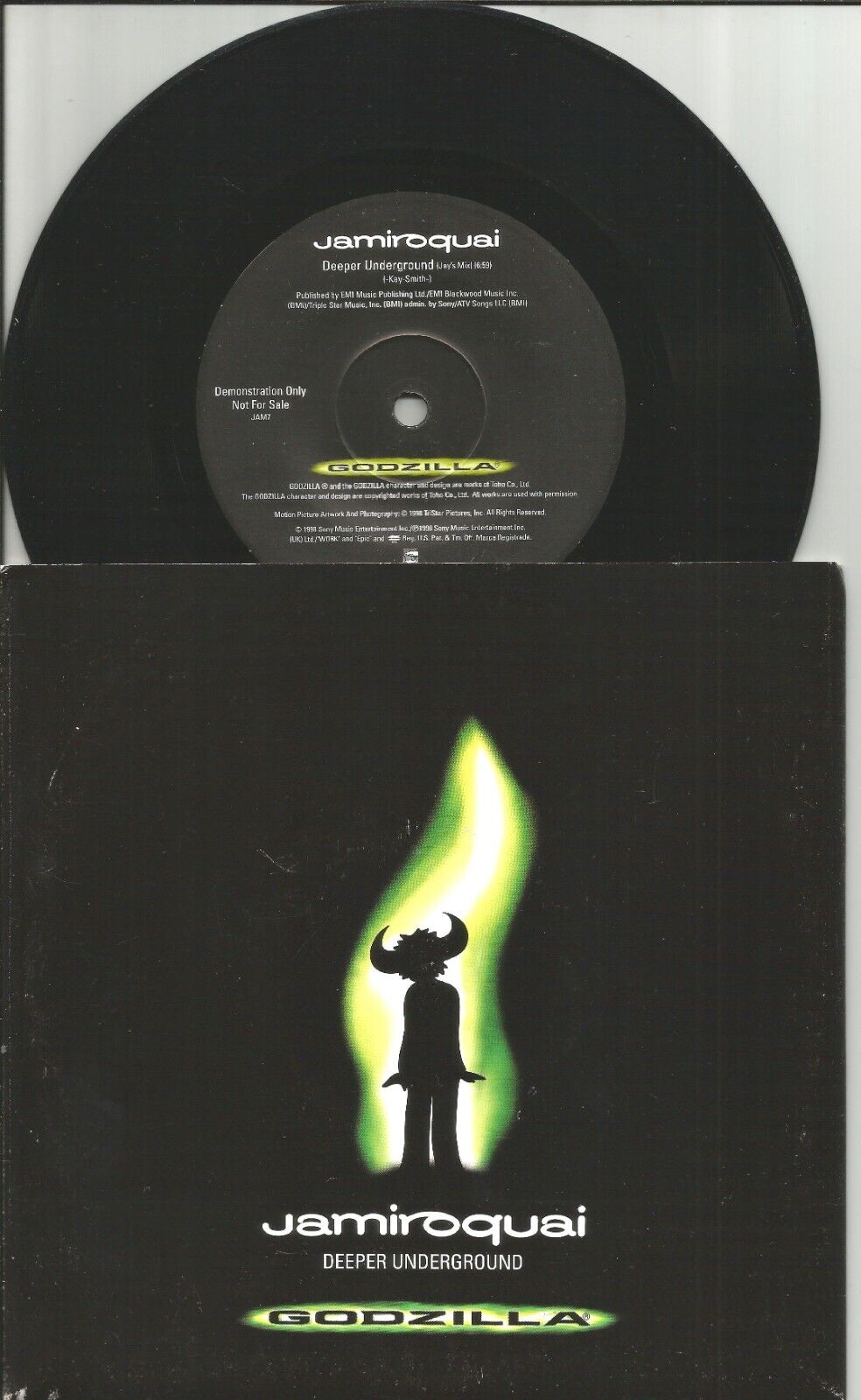 JAMIROQUAI Deeper Underground RARE MIX LIMITED PROMO DJ 7 INCH VINYL 45 Godzilla