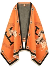 Thick Warm Winter Scarf Luxury Design Print Horse Women Cashmere Pashmina Shawl 