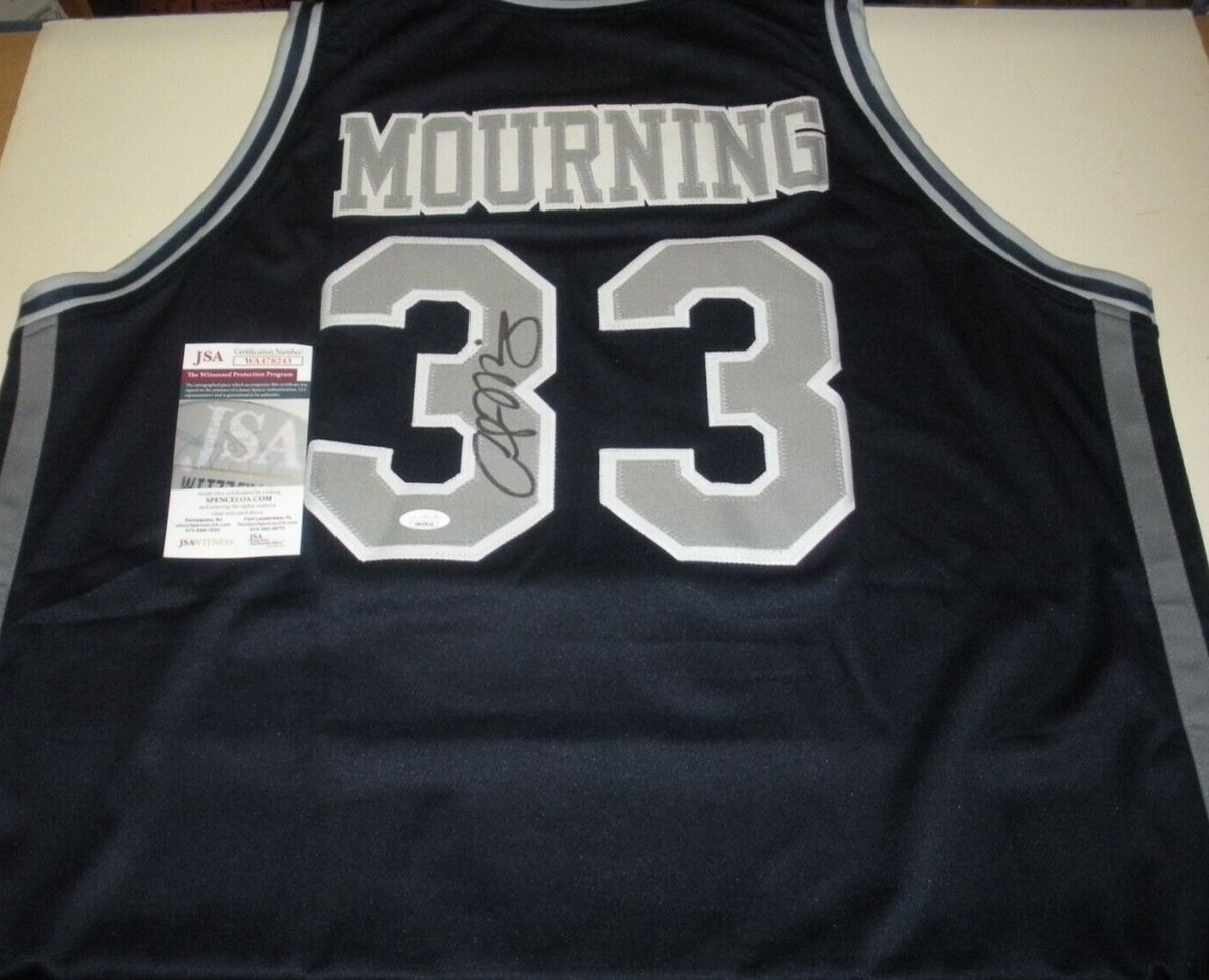ALONZO MOURNING GEORGETOWN HOYAS,MIAMI LAST ONE JSA/COA SIGNED