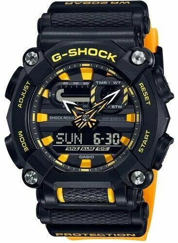 New Casio G-Shock Yellow Resin Strap Men's Watch GA900A-1A9 - Picture 1 of 4