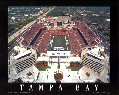 Tampa Bay Bucs Raymond James Stadium Aerial View Poster Print W