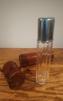 TOP QUALITÄT LEDER GEFASST JAGD/REISEFLASCHE MIT VERGOLDETEM GEWASCHENEM CHROMBECHER um 1910