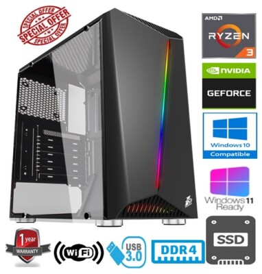 RYZEN GAMING PC AMD RYZEN 1200 16GB RAM 480GB SSD NVIDIA