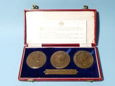 The Three British Kings of 1936 Bronze MEDALS Cased & Paperwork