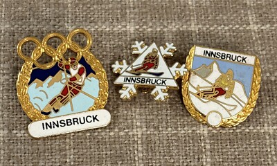 Lot Of 3 Innsbruck Pins, Appear To Be All Olympic Pins.  Enamel, High Quality.