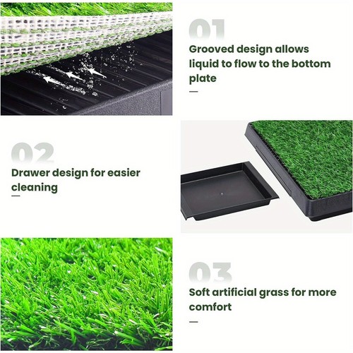 Pet Potty Indoor Dog Training Portable Toilet Large Loo Pad Tray 1-4 Grass Mat - Picture 7 of 18