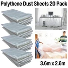 20x Polythene Dust Sheet Clear Cover For Painting Decorating Furniture Plastic