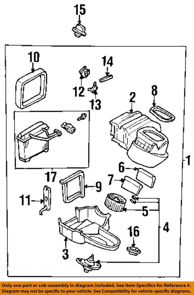 Motor soplador HVAC usado se adapta a: Nissan Máxima 2000 grado A Foto 3 de 4