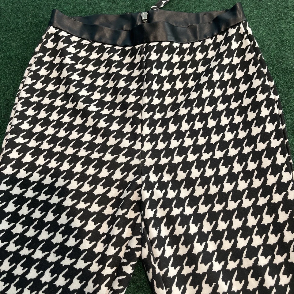 Pantalones Legging Forever 21 Mujer Talla S Blanco y Negro Pata de Gallo Cuadros Cremallera Leer Foto 2 de 4