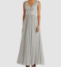 $190 Morgan & CO. Women's Juniors Gray Pleated Rhinestone Gown Dress Size 3