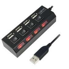 LogiLink UA0128 USB 2.0 HUB 4-Port mit ein/au...