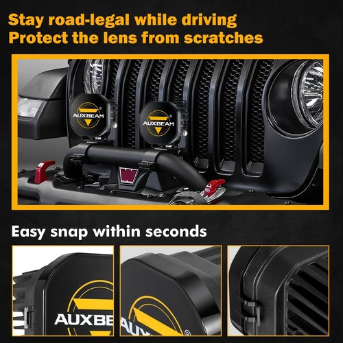 AUXBEAM 3" LED Combo Vainas Luz de Trabajo Estroboscópica Blanco Ámbar Lámpara Antiniebla de Conducción + Cubierta - Imagen 12 de 12