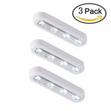 OxyLED Tap Closet Lights, One Touch Light, Stick-on Anywhere 4-Led Touch Light