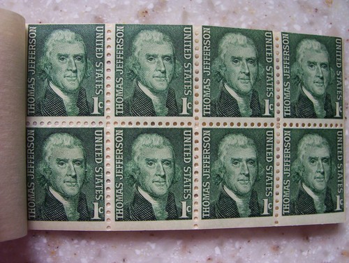 Vintage Thomas Jefferson 1 Cent Briefmarke 8 Block & 4 Block Franklin Roosevelt Orig Gummi