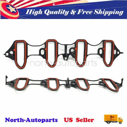 (2) Intake Manifold Gaskets For Chevy Silverado Tahoe GMC Sierra 4.8 5.