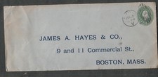 1904 2 ct Washington postal cover blue NY station V to James A Hayes & Co Boston