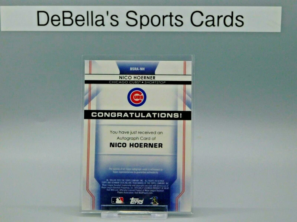 2020 Bowman Sterling Silver Wave Nico Hoerner Autograph Rookie BSRA-NH # 071/125 - Image 2 of 2