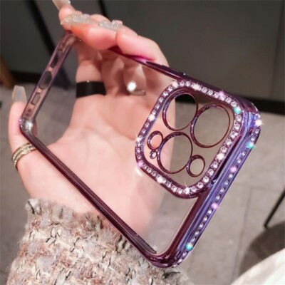 Glitzer Diamant klar Handy SchutzHülle für iPhone17 Pro Max 16 15 14 13 12 11 XS